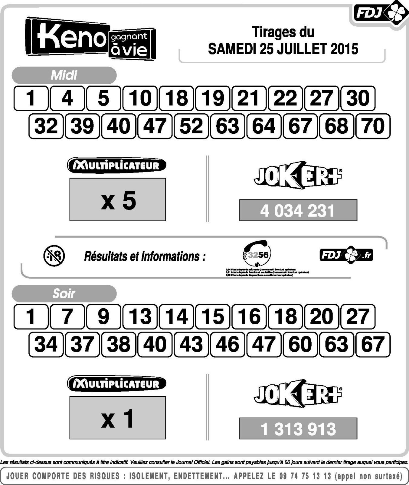 découvrez les résultats du keno du 14 septembre 2025, les numéros gagnants, les gains et toutes les informations essentielles pour vérifier votre grille et optimiser vos chances pour les prochains tirages.