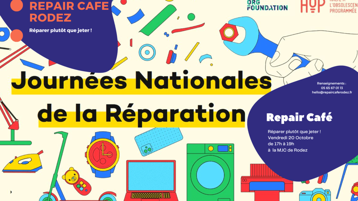 participez à notre soirée repair café à rodez ! rejoignez-nous pour apprendre à réparer vos objets du quotidien tout en partageant des savoir-faire et en favorisant la durabilité. apportez vos appareils en panne et repartissez avec des conseils et des solutions, le tout dans une ambiance conviviale.