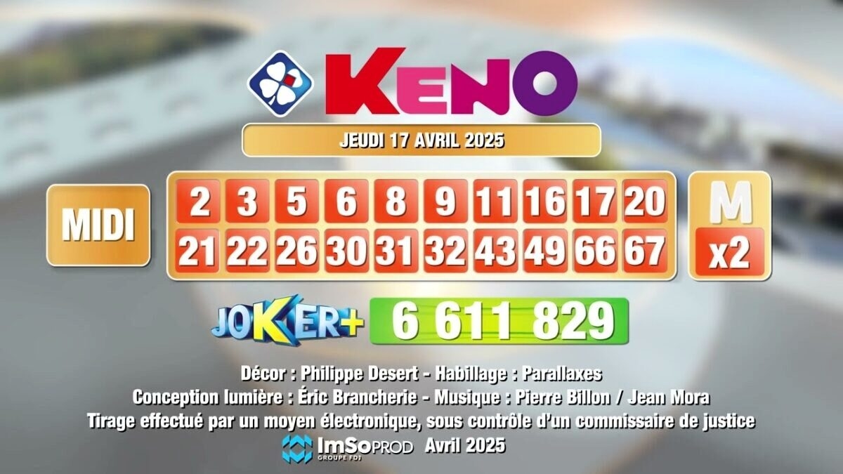 découvrez les résultats et les tendances du keno du 16 avril 2025. analysez les numéros gagnants et préparez-vous pour vos prochains jeux avec des astuces et conseils basés sur les dernières statistiques.